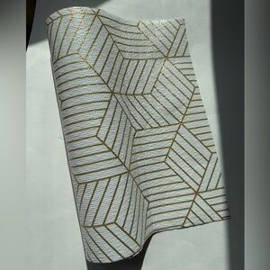 Gold and White Shelf Liner | Non Adhesive Cabinet Liner | Non-Slip | 6' x 12"